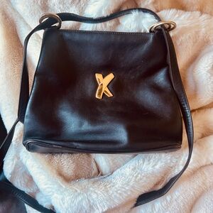 Made in Italy Vintage 80s Paloma Picasso Brown Lamb Leather Bag with Gold Accent